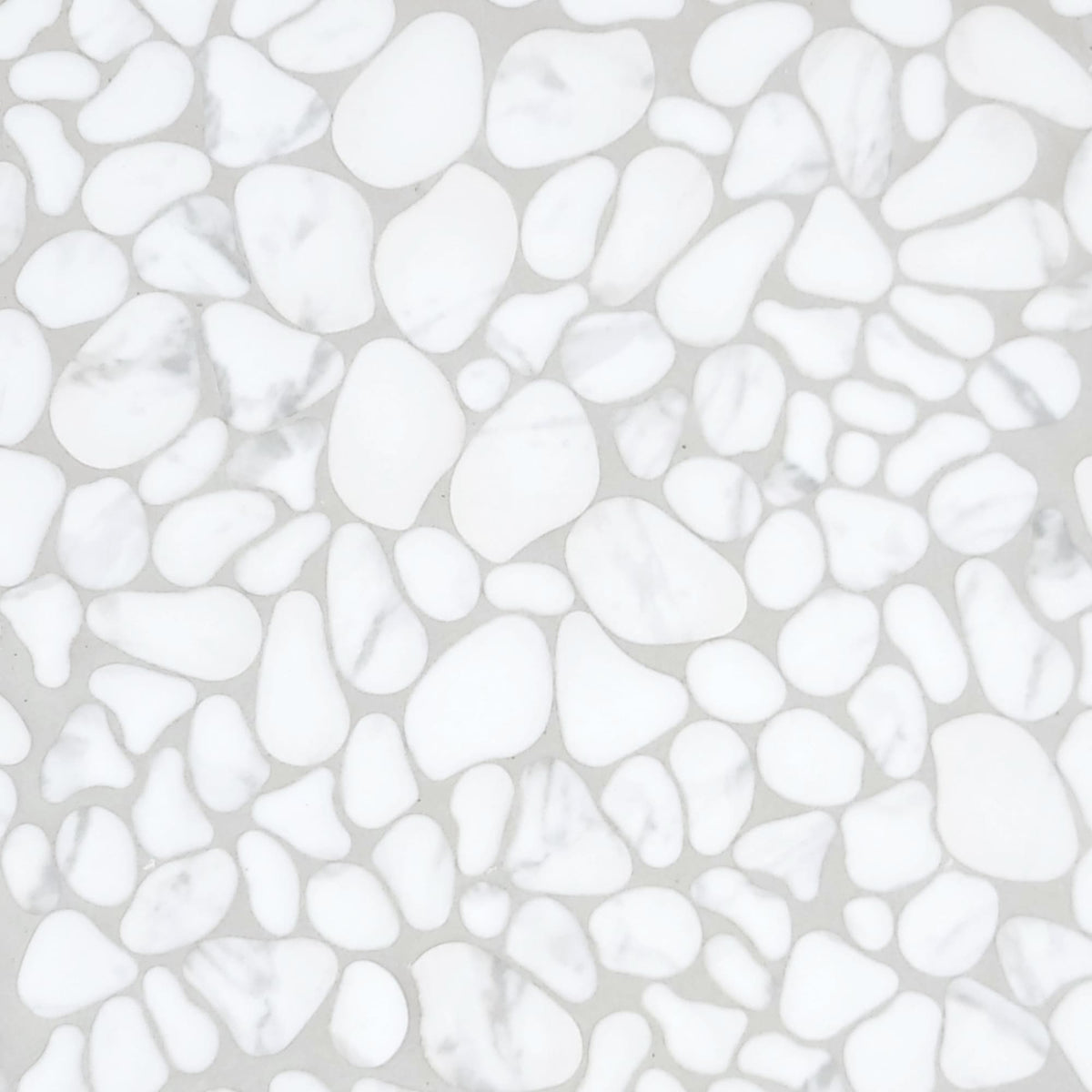 SUNWINGS White Calacatta 10-in x 10-in Matte Recycled glass Marble look Pebble Mosaic Floor and Wall Tile product image