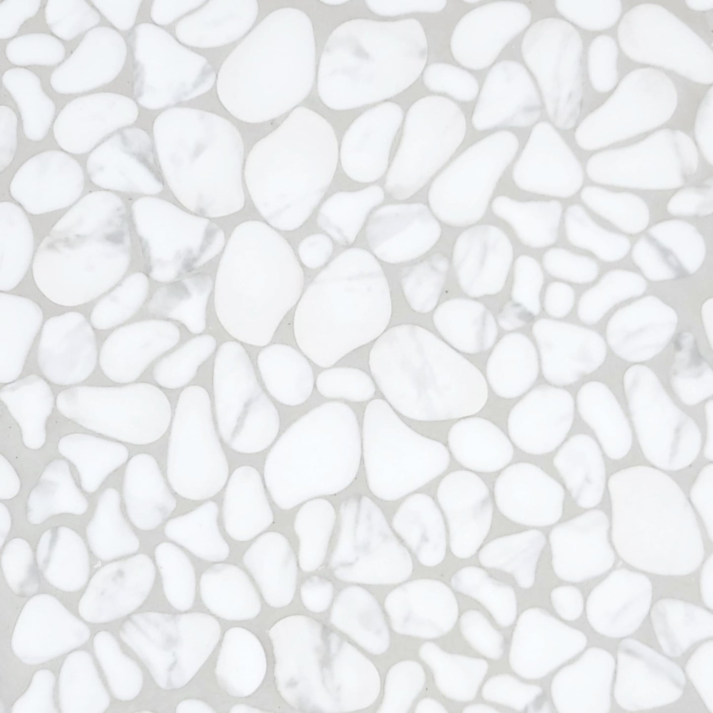 SUNWINGS White Calacatta 10-in x 10-in Matte Recycled glass Marble look Pebble Mosaic Floor and Wall Tile product image