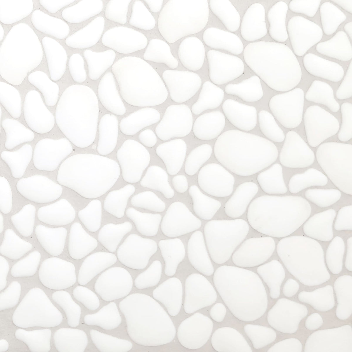 SUNWINGS White 10-in x 10-in Matte Recycled glass Marble look Pebble Mosaic Floor and Wall Tile product image