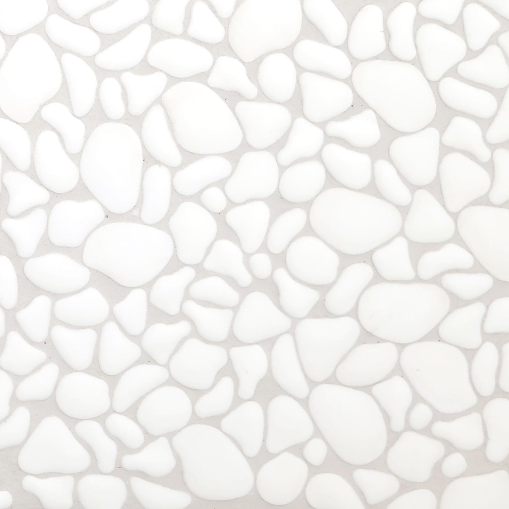SUNWINGS White 10-in x 10-in Matte Recycled glass Marble look Pebble Mosaic Floor and Wall Tile product image