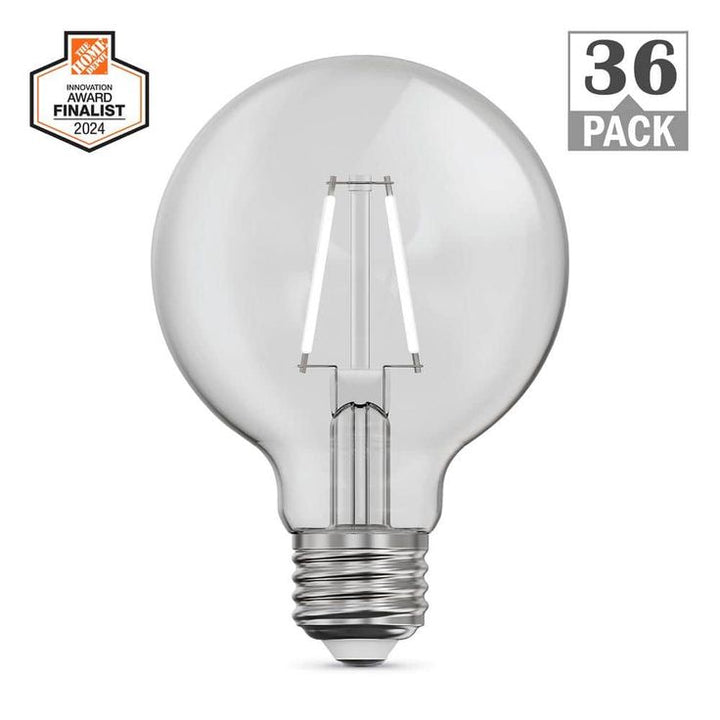 Feit Electric 40-Watt Equivalent G25 Dimmable Filament ENERGY STAR Clear Glass LED Light Bulb, Daylight (36-Pack)