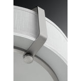 Progress Lighting Ratio 3-Light Brushed Nickel Transitional Drum Medium Hanging Convertible Pendant/semi-flush