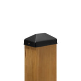 PERMAKAP 4-in x 6-in Black Stainless Steel Pyramid Black Stainless Steel Deck Post Cap