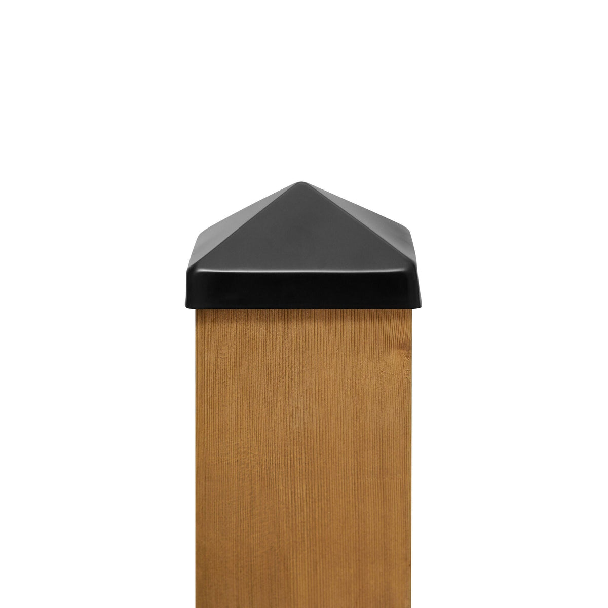 PERMAKAP 6-in x 6-in Black Stainless Steel Pyramid Black Stainless Steel Deck Post Cap