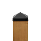 PERMAKAP 6-in x 6-in Black Stainless Steel Pyramid Black Stainless Steel Deck Post Cap