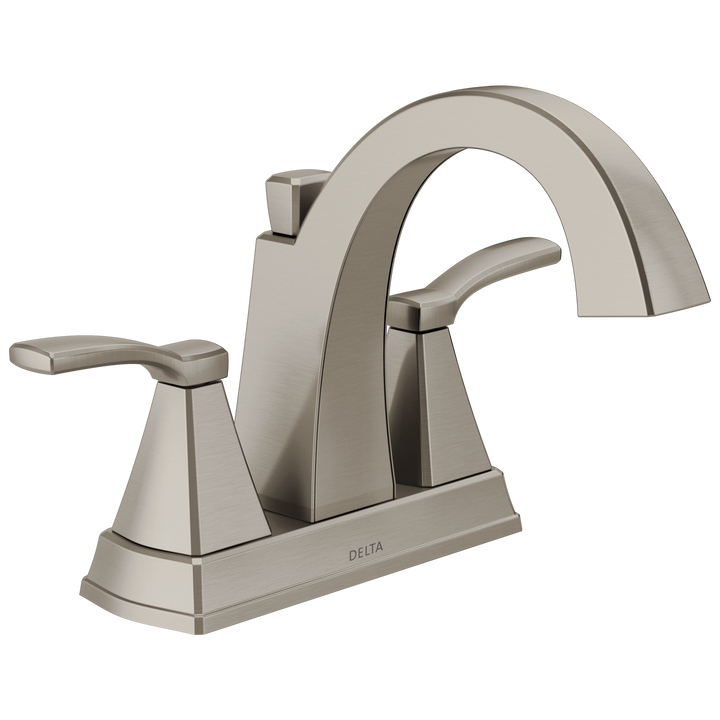 Delta Flynn Brushed Nickel 2-Handle 4-in Centerset WaterSense Bathroom Sink Faucet with Drain