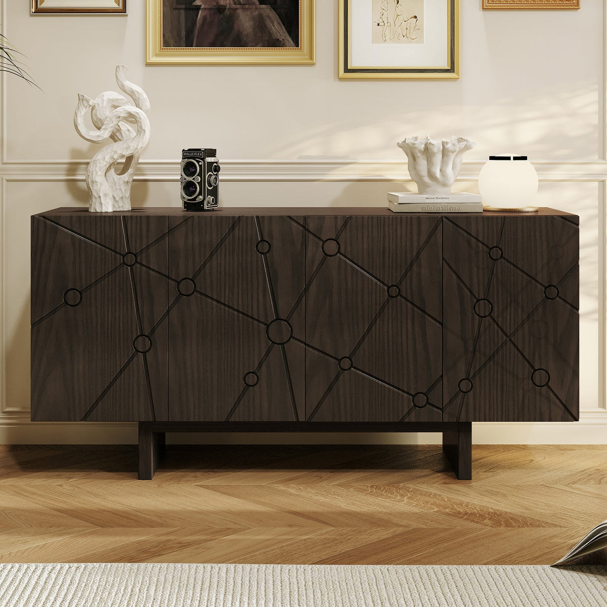 Clihome 15.75-in W x 30.71-in H Mdf Brown Freestanding Utility Storage Cabinet