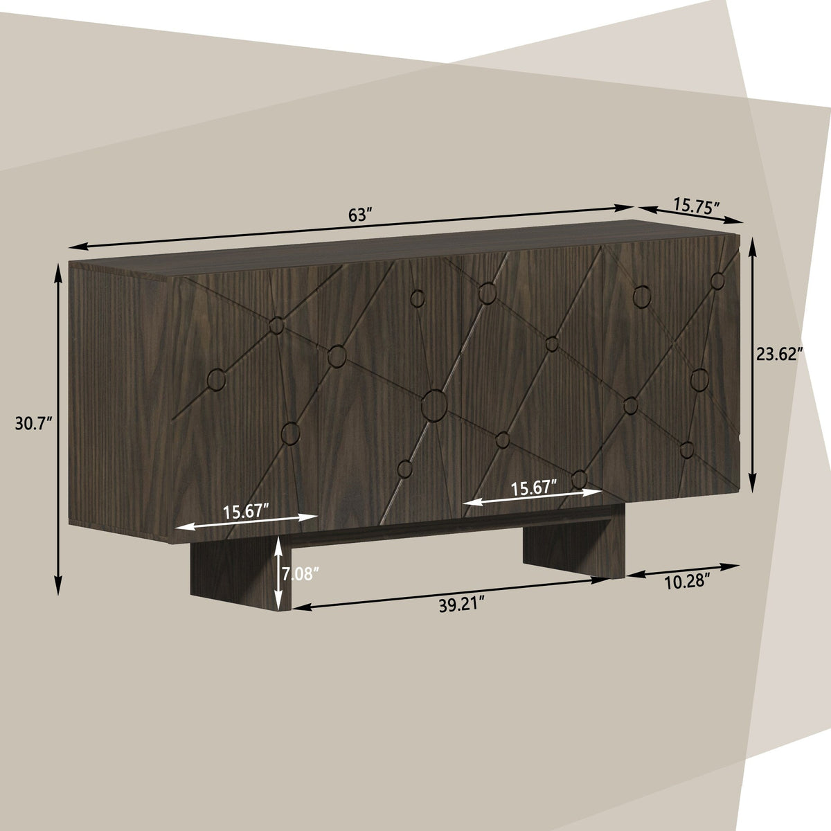 Clihome 15.75-in W x 30.71-in H Mdf Brown Freestanding Utility Storage Cabinet