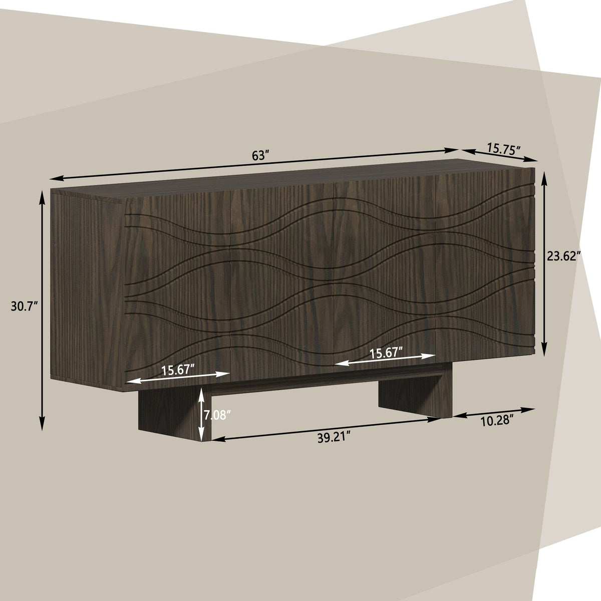 Clihome 15.75-in W x 30.71-in H Mdf Brown Freestanding Utility Storage Cabinet