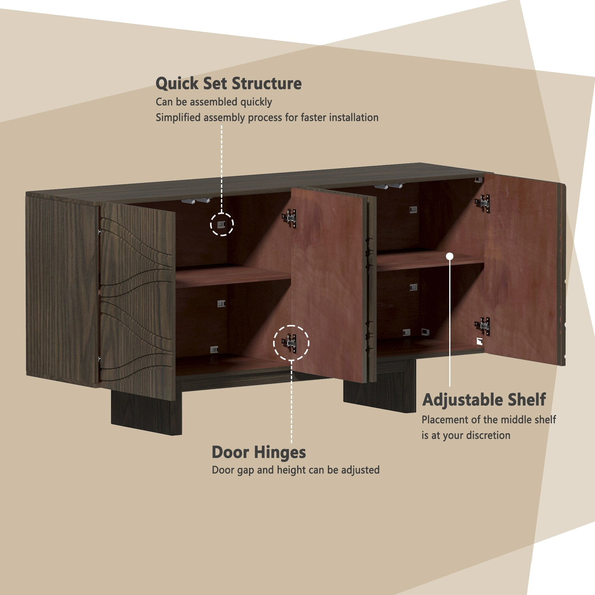 Clihome 15.75-in W x 30.71-in H Mdf Brown Freestanding Utility Storage Cabinet