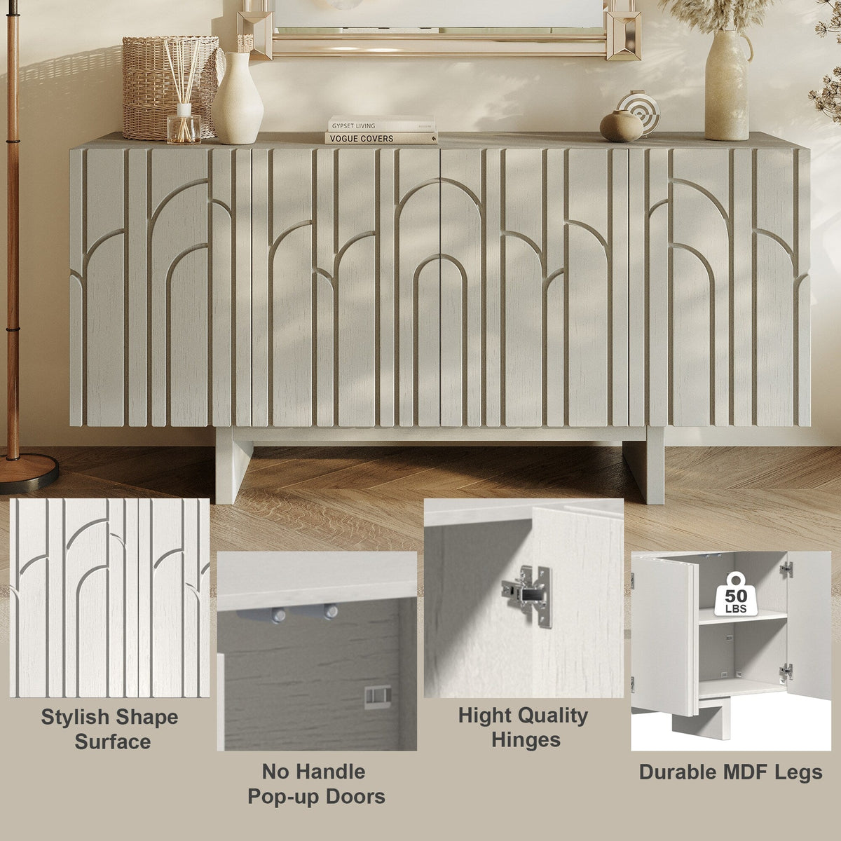 Clihome 15.75-in W x 30.71-in H Mdf White Freestanding Utility Storage Cabinet