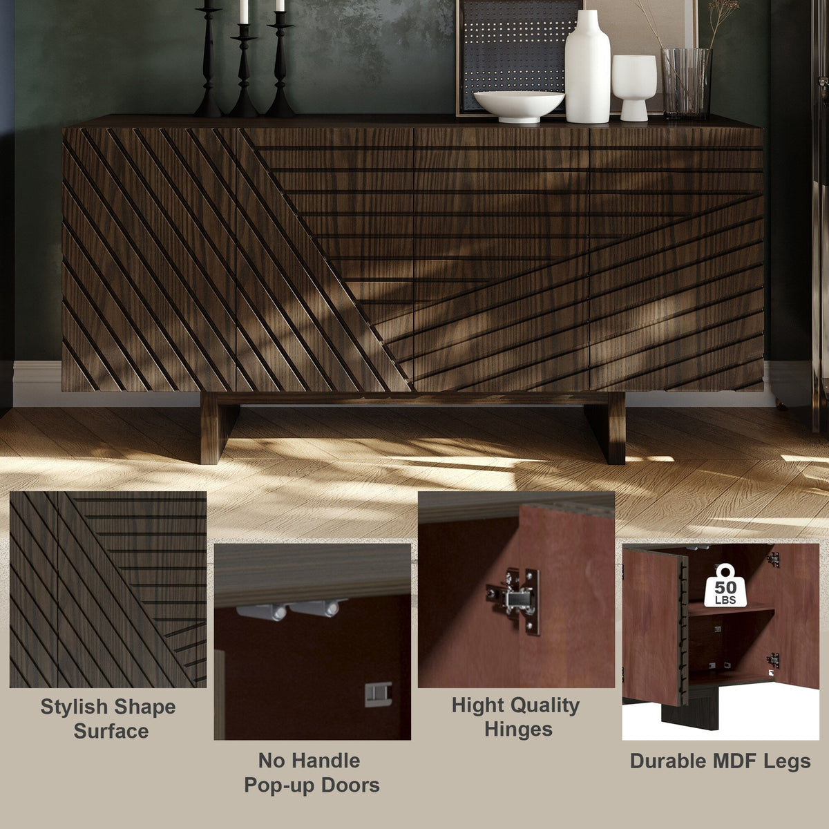 Clihome 15.75-in W x 30.71-in H Mdf Brown Freestanding Utility Storage Cabinet