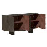 Clihome Brown 4-door accent cabinet 63-in W x 30.7-in H Mdf Brown Freestanding Utility Storage Cabinet