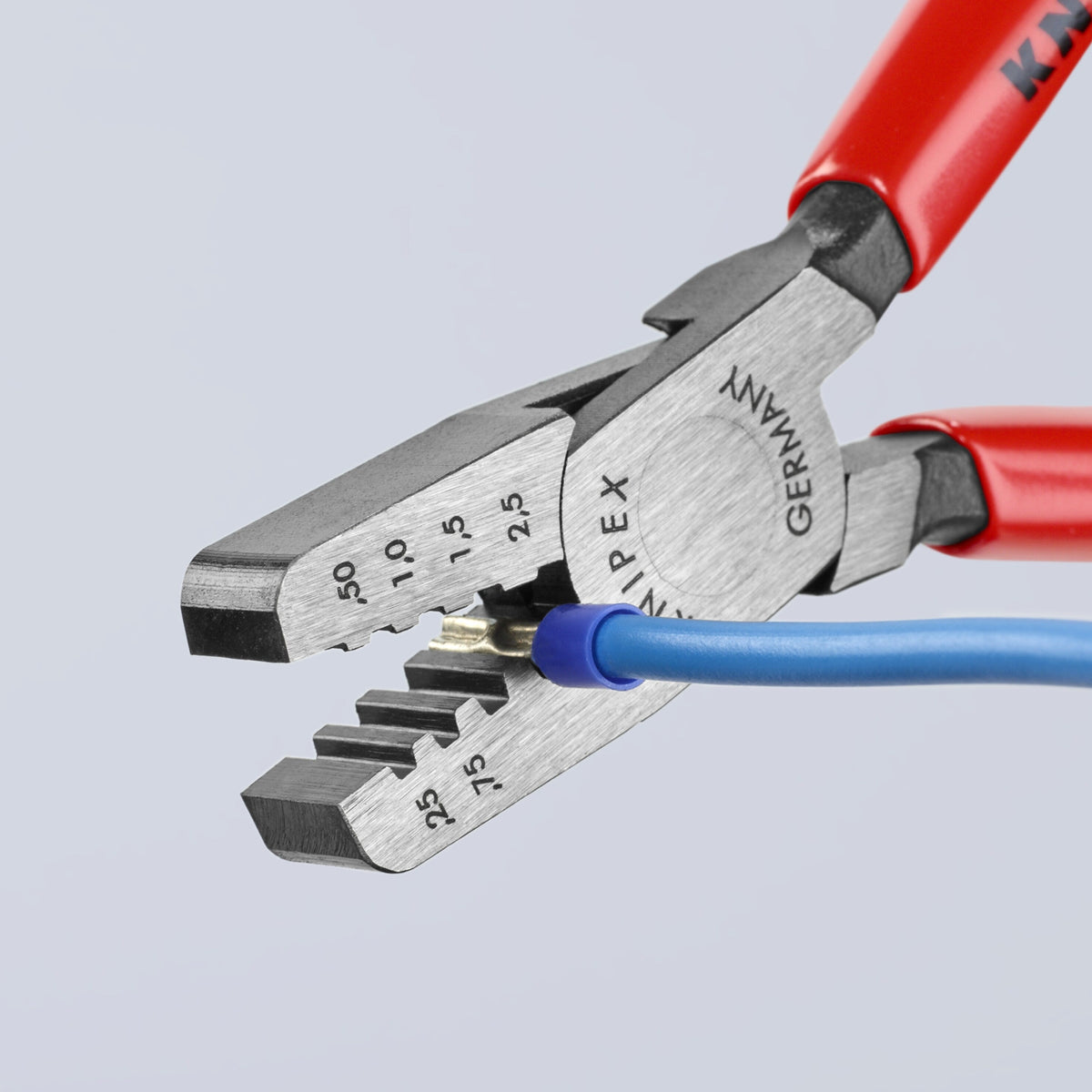 KNIPEX 5.85-in Crimping Pliers for End Sleeves (Ferrules), 97 61 145 A