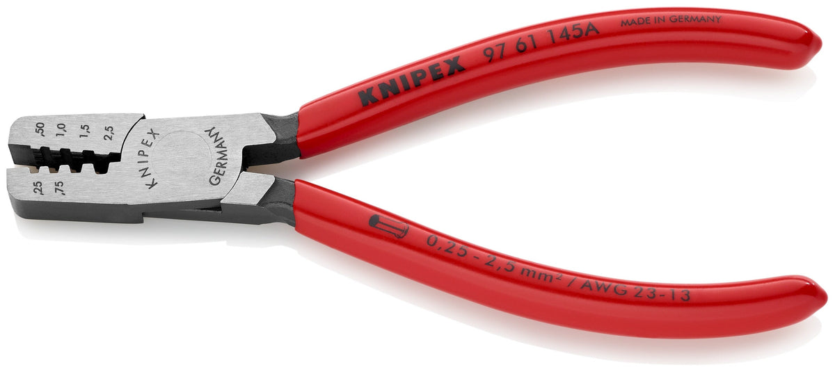 KNIPEX 5.85-in Crimping Pliers for End Sleeves (Ferrules), 97 61 145 A