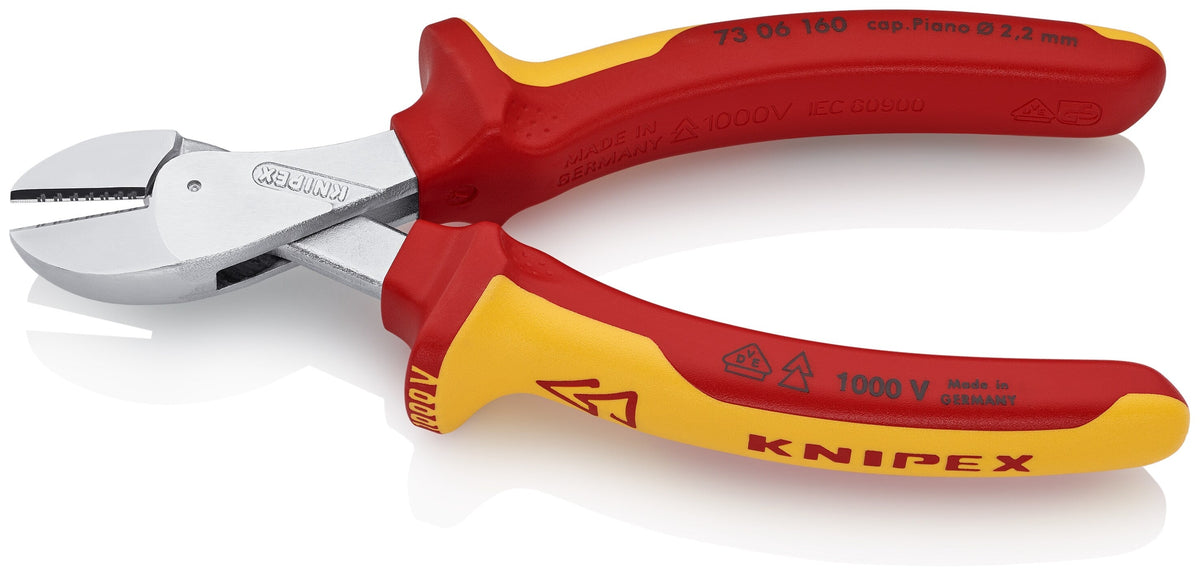 KNIPEX X-Cut 6.25-in Cutting Pliers, Chrome Vanadium Steel, VDE 1000V Insulated