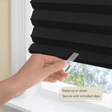 Achim Cordless 1-2-3 Shade, 48 in W x 75 in L, Black Room Darkening Cordless Pleated Temporary Shade
