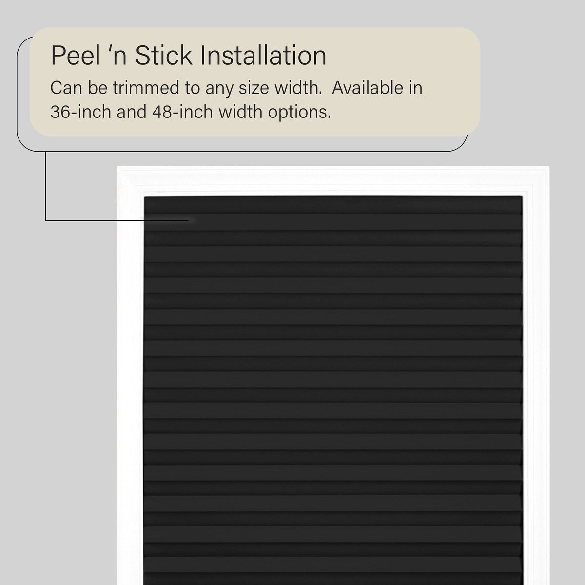 Achim Cordless 1-2-3 Shade, 48 in W x 75 in L, Black Room Darkening Cordless Pleated Temporary Shade