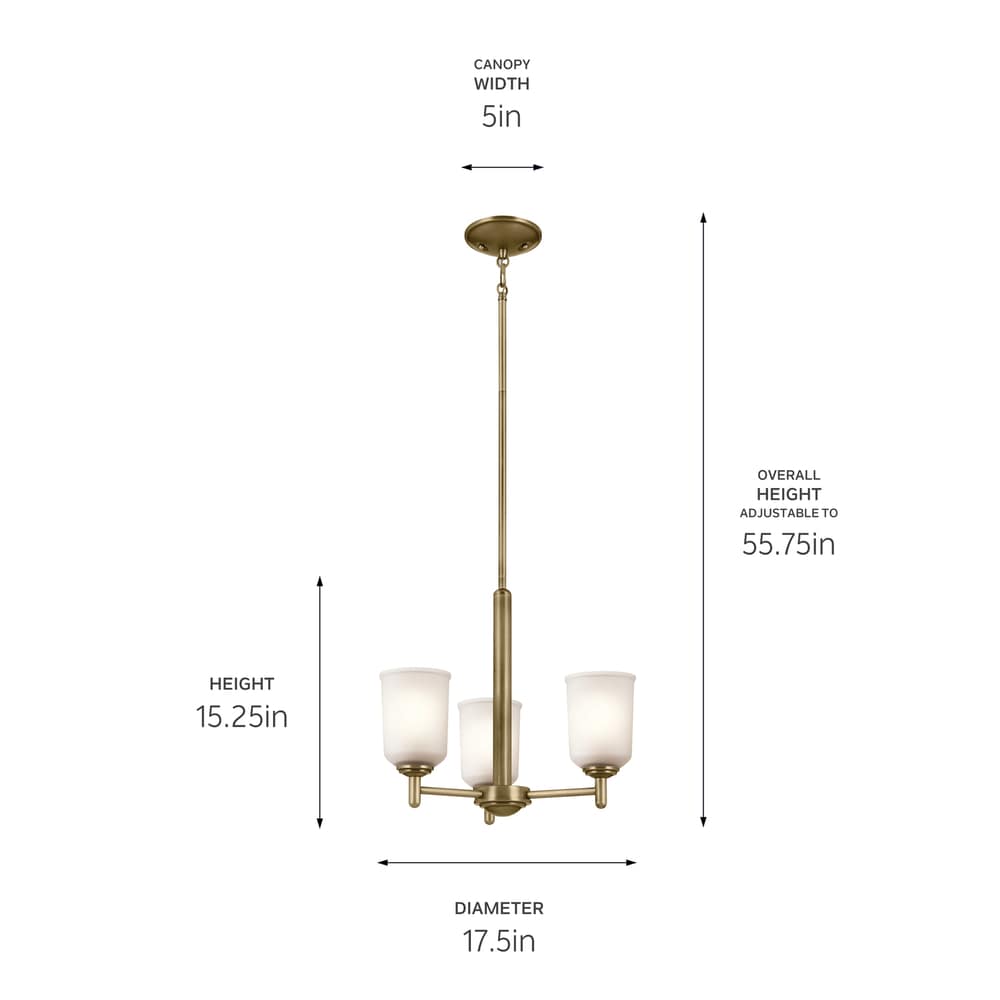 Kichler Shailene 3-Light Gold Traditional Chandelier