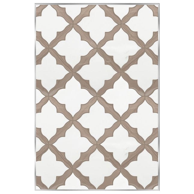 Boutique Stone Crestwood Hills Beige 12-in x 12-in Polished Natural Stone Marble Ogee Patterned Floor and Wall Tile (0.852-sq. ft/ Piece)