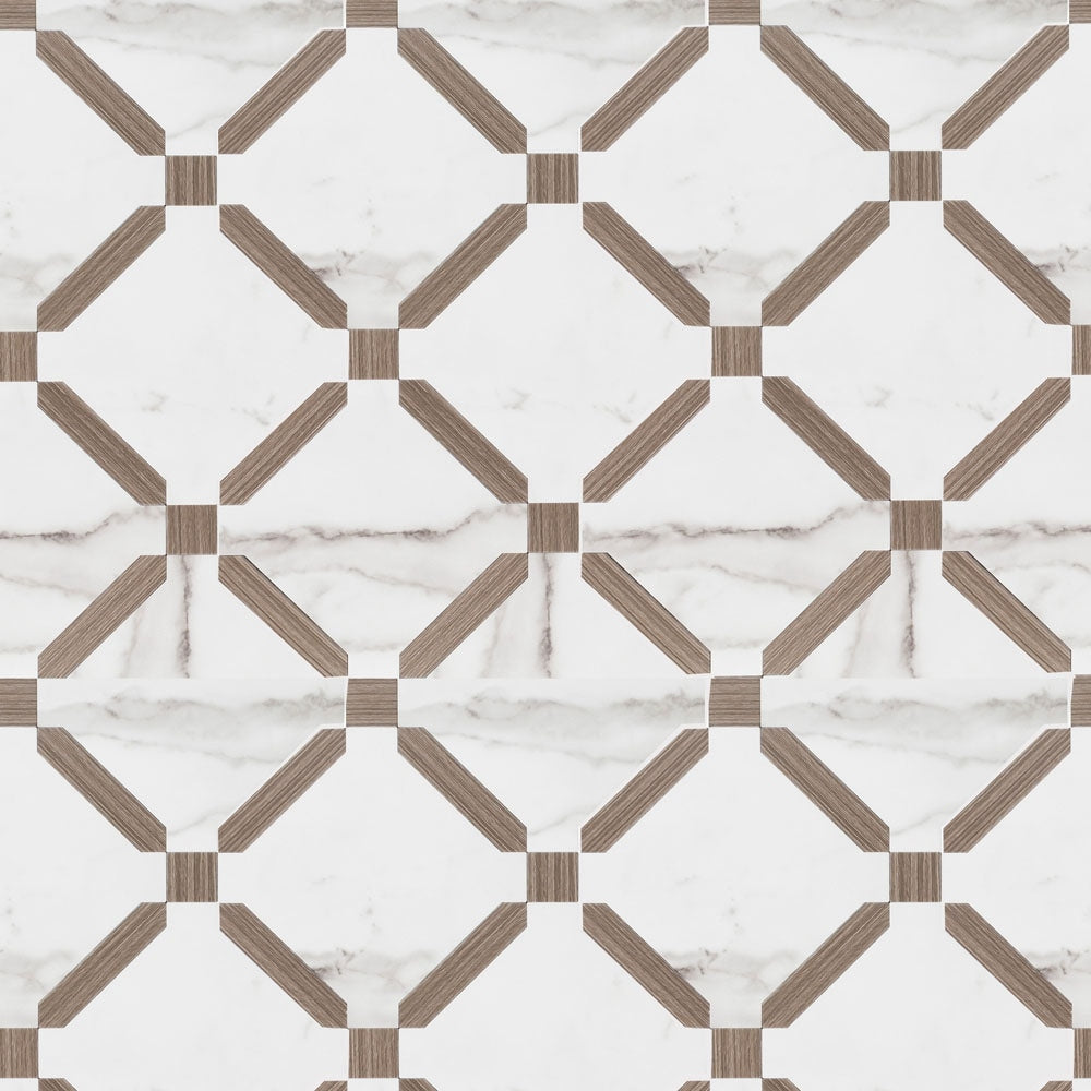 Peel&Stick Tile Stonewood Point Beige 12-in x 18-in Matte Metal Marble look Diamond Peel and stick Mosaic Wall Tile product image