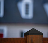 PERMAKAP 4-in x 4-in Black Stainless Steel Pyramid Black Stainless Steel Deck Post Cap