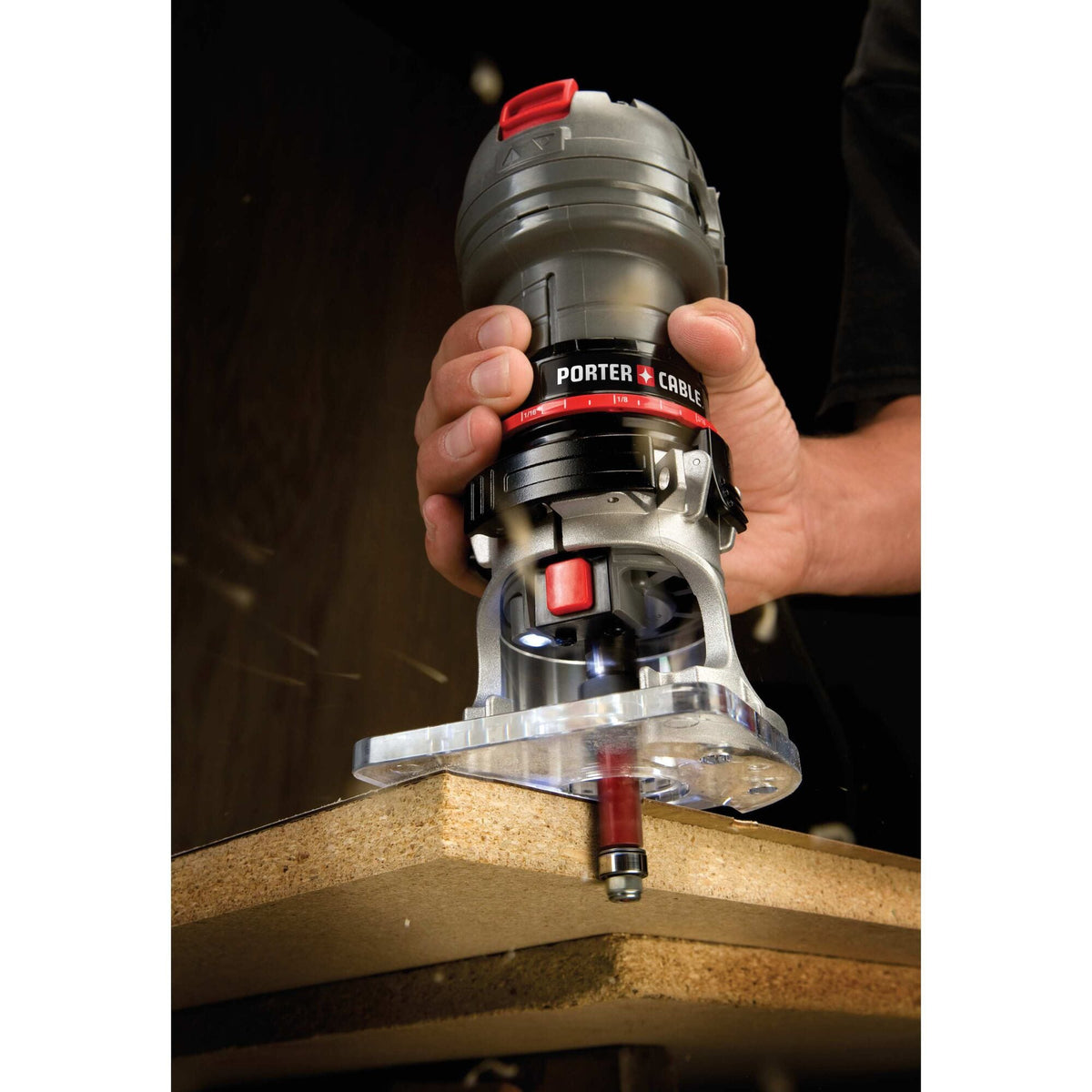 PORTER-CABLE 1/4-in 4.5-Amp Laminate Trimmer / Combo Corded Router, Single-Speed