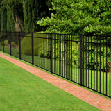 Ironcraft Berkshire 6-ft H x 2-in W Black Powder Coat Aluminum Flat-top Yard Line Fence Post