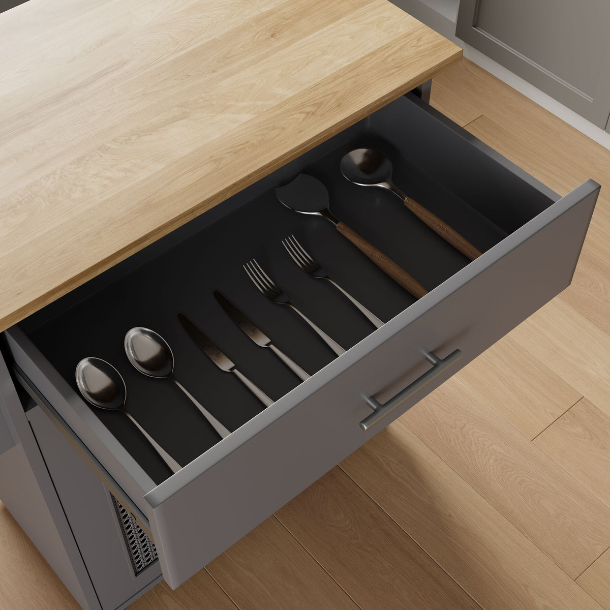 Jarenie Gray Mdf Base with Mdf Wood Top Rolling Kitchen Island (15.8-in x 26-in x 35.2-in)