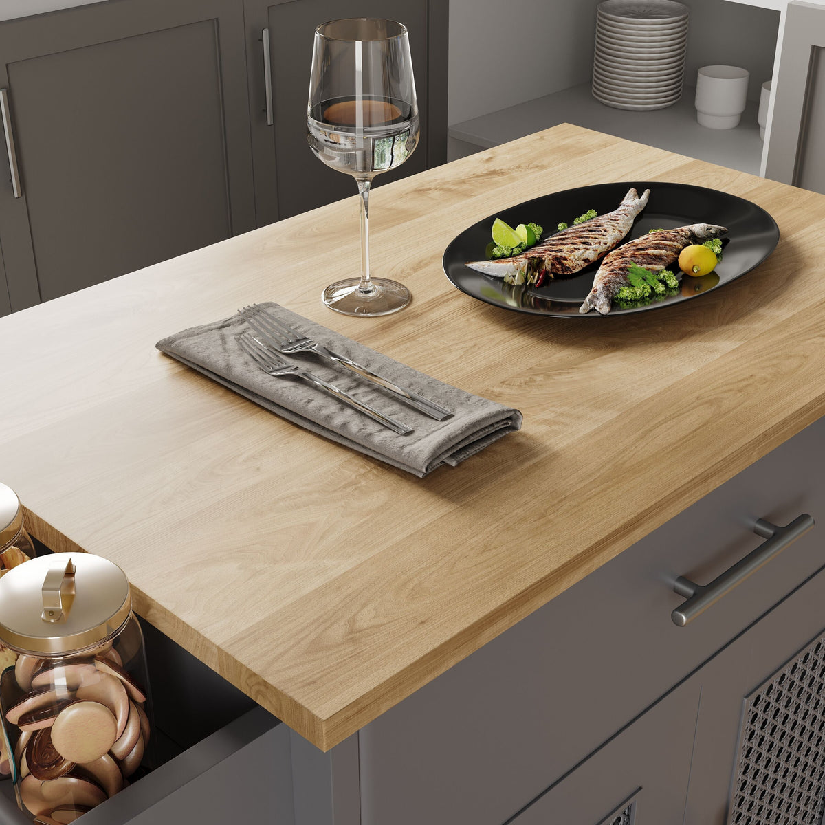 Jarenie Gray Mdf Base with Mdf Wood Top Rolling Kitchen Island (15.8-in x 26-in x 35.2-in)