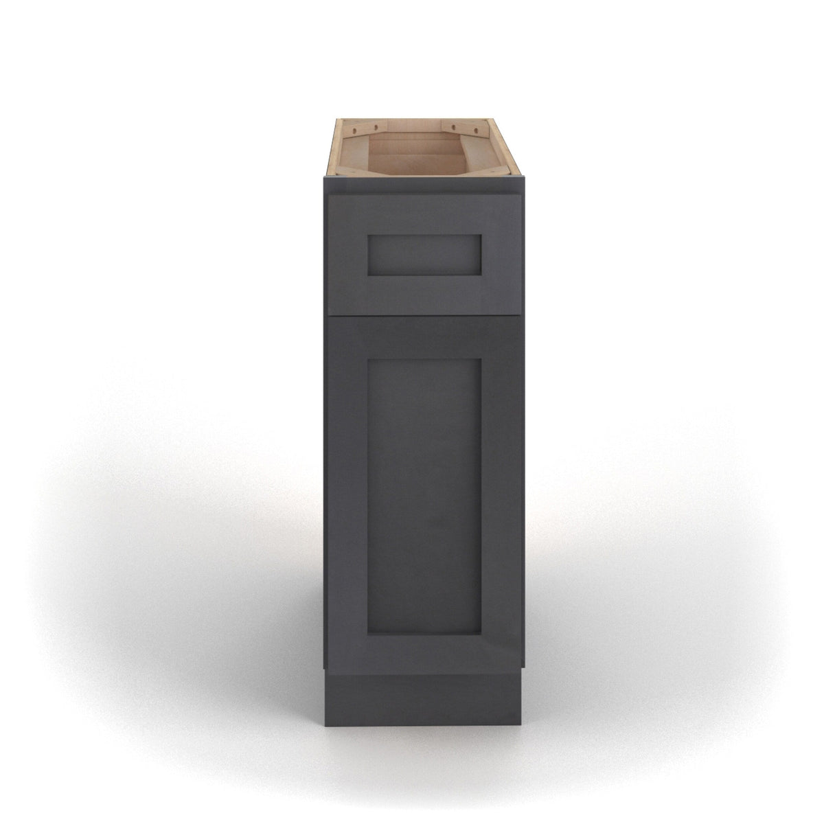 Valleywood Cabinetry 15-in W x 34.5-in H x 24-in D Ideal Gray Birch 1-Drawer Base Ready To Assemble Plywood Cabinet (Flat Panel Shaker Style)