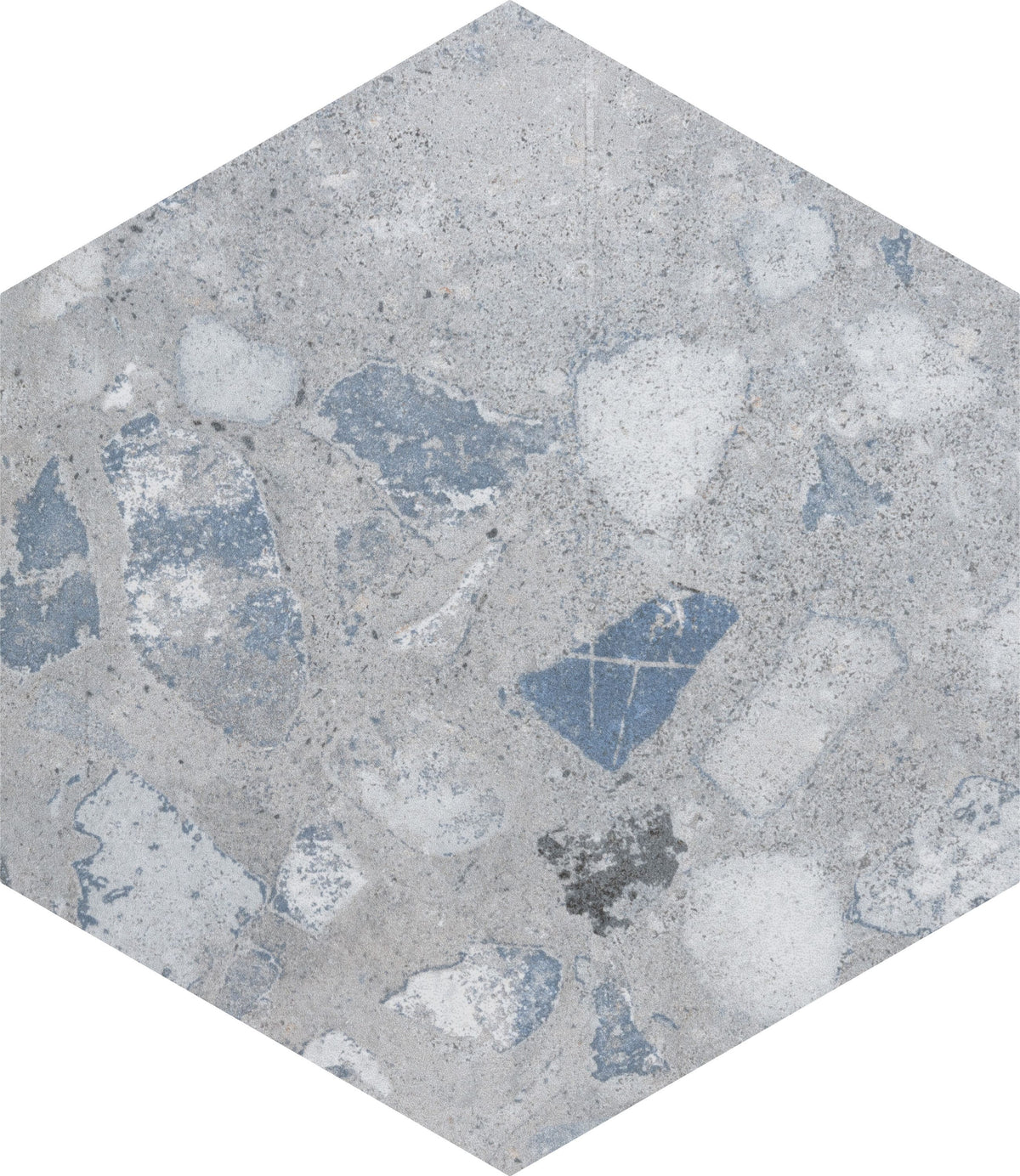 Affinity Tile Recycle Hex River Blue 9-in x 10-in Multi-finish Porcelain Hexagon Floor and Wall Tile product image