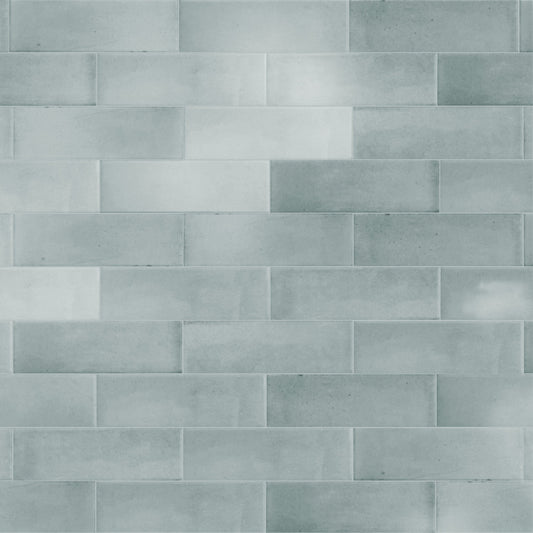Affinity Tile Coco Glossy Blue Grass 2-in x 6-in Glossy Porcelain Subway Wall Tile product image