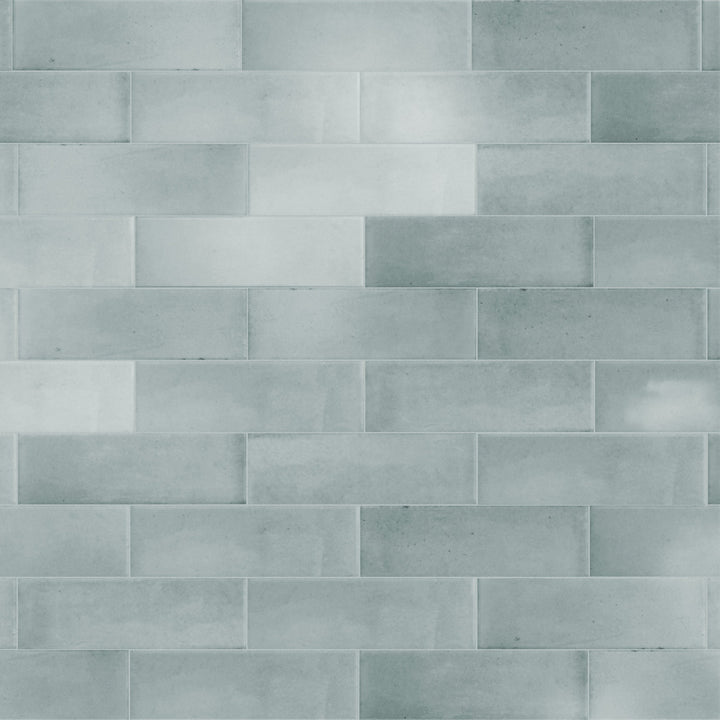 Affinity Tile Coco Glossy Blue Grass 2-in x 6-in Glossy Porcelain Subway Wall Tile product image
