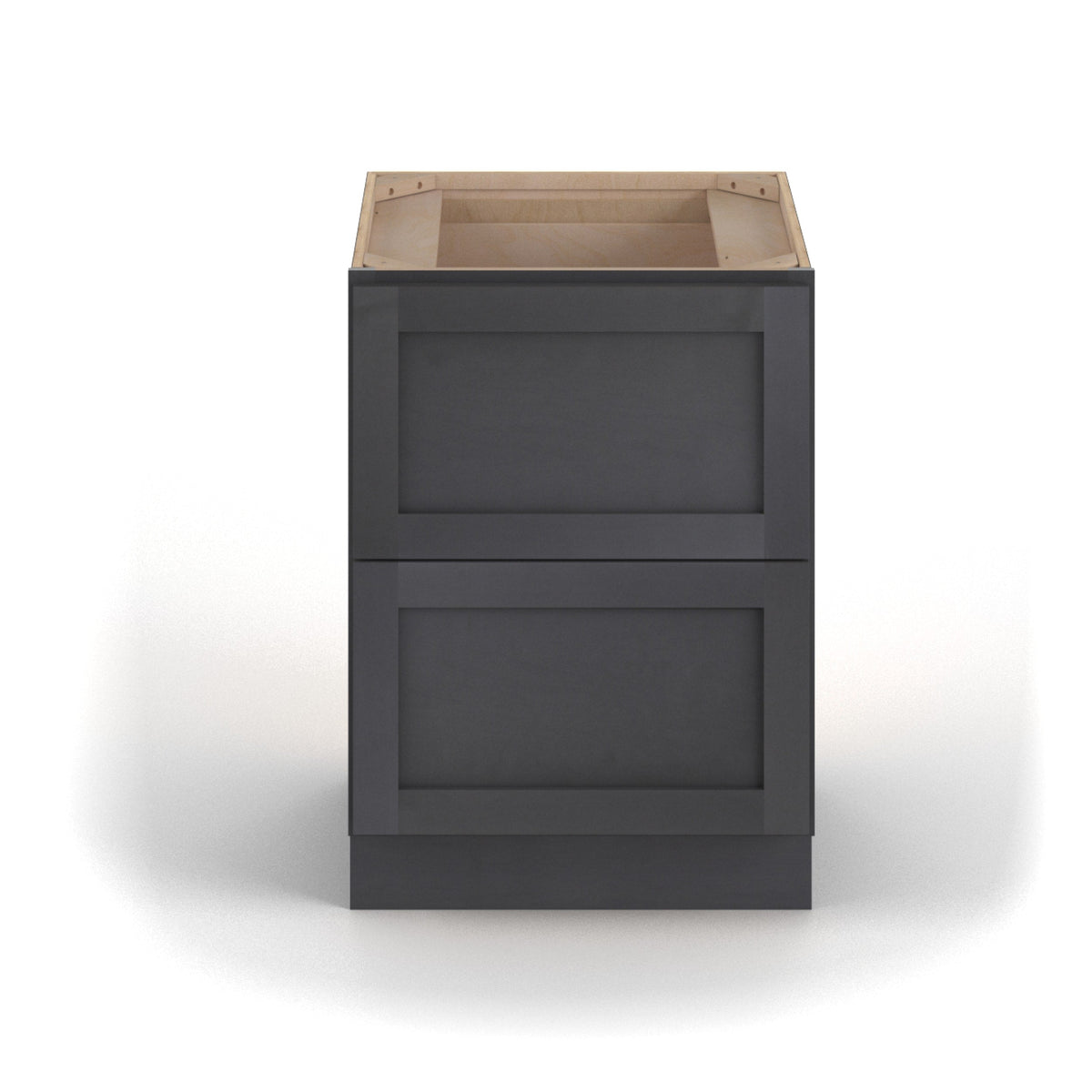 Valleywood Cabinetry 30-in W x 34.5-in H x 24-in D Ideal Gray Birch 2-Drawer Base Ready To Assemble Plywood Cabinet (Flat Panel Style)