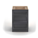 Valleywood Cabinetry 36-in W x 34.5-in H x 24-in D Ideal Gray Birch 3-Drawer Base Ready To Assemble Plywood Cabinet (Flat Panel Style)