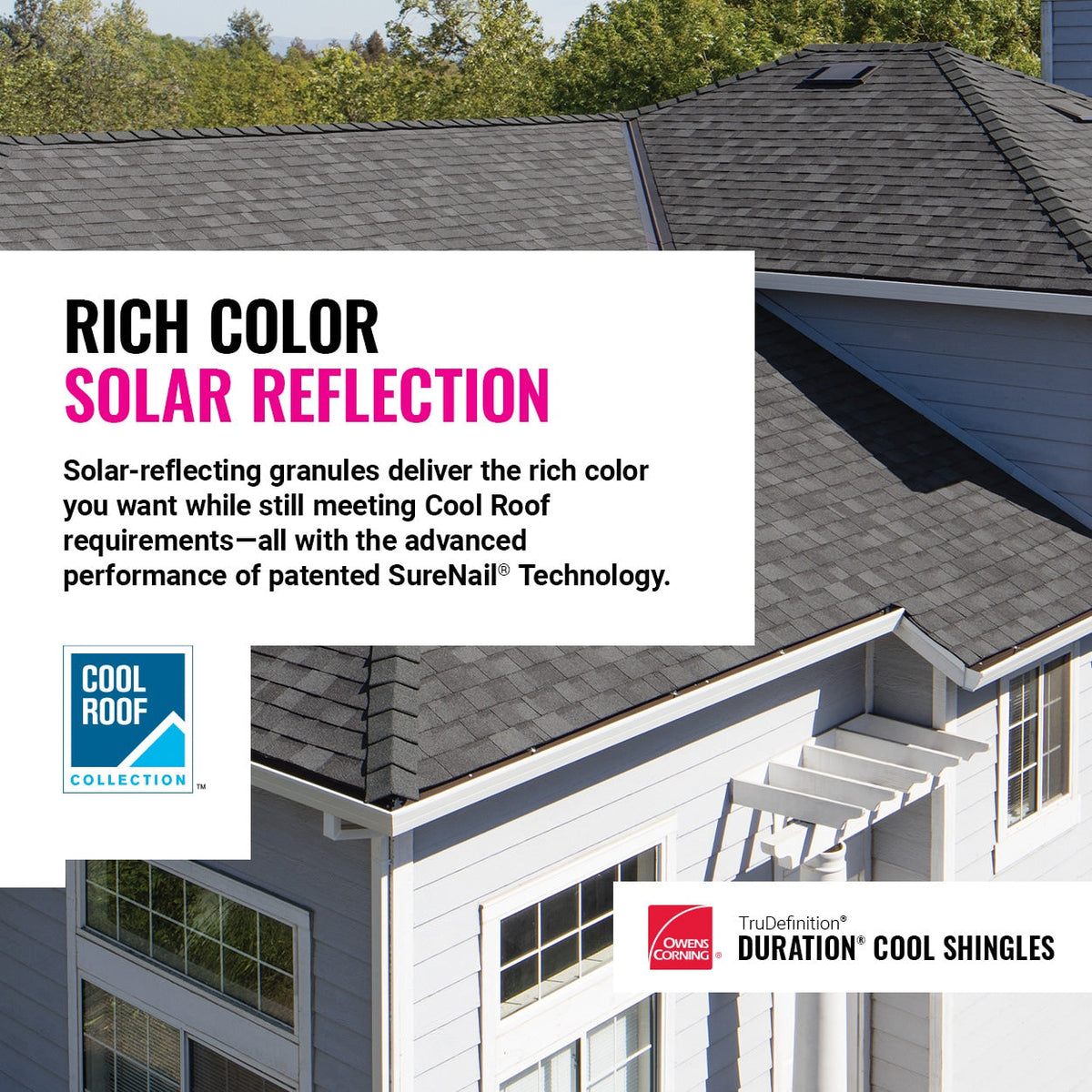 Owens Corning TruDefinition Duration Cool Architectural Roof Shingles, Night Sky, 32.8-sq ft per Bundle