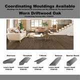 Green Leaf Oak Worn Driftwood hardwood flooring — carton and plank detail