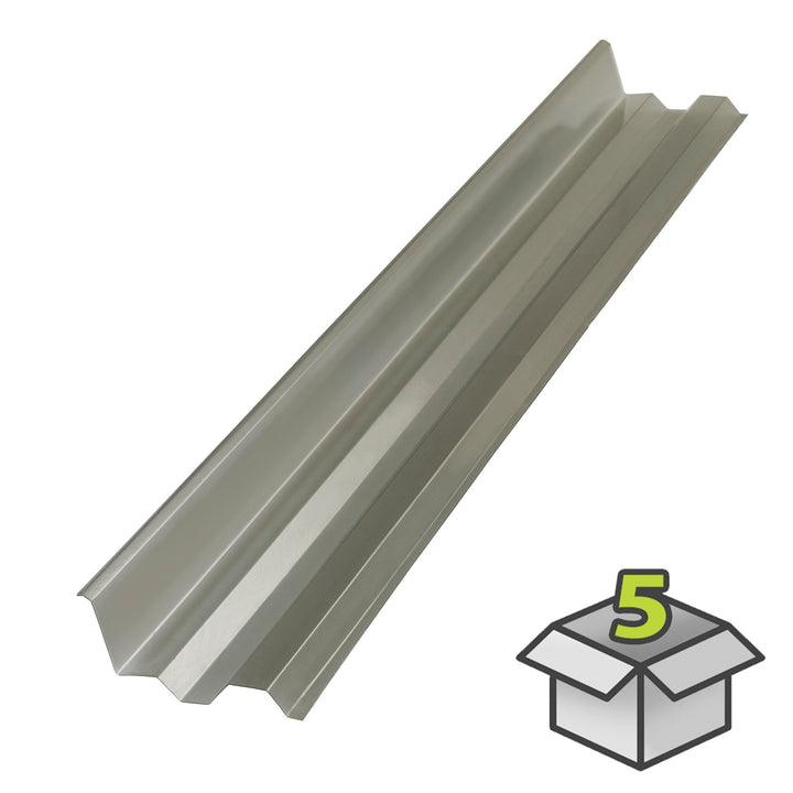 SUNTUF 5-Pack 7-in x 50-in Polycarbonate Roof Panel Ridge Caps, Solar Grey