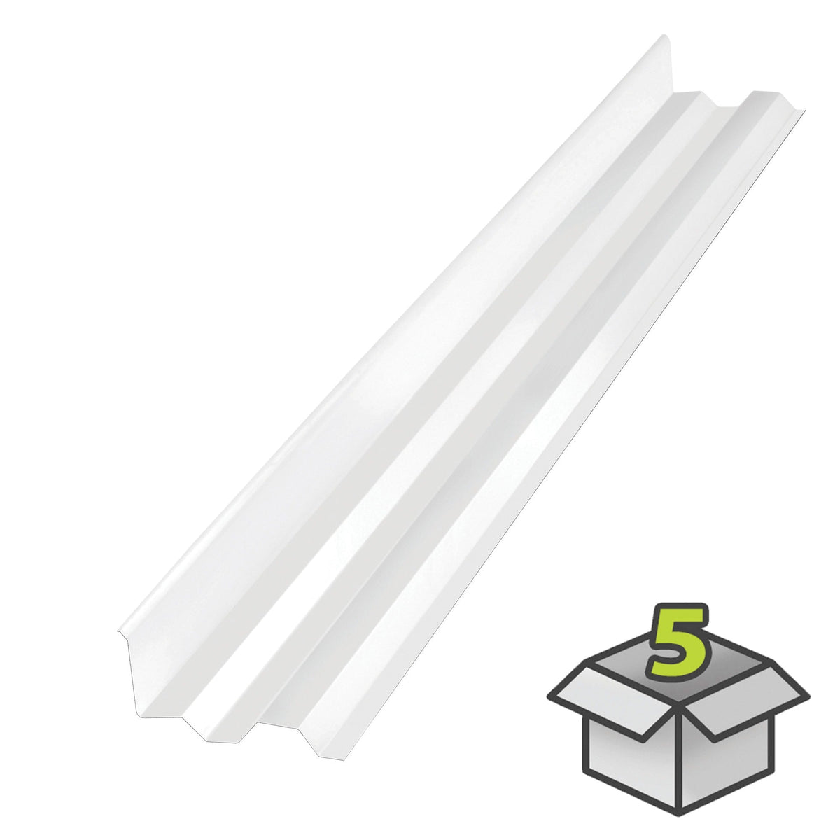 SUNTUF 5-Pack 7-in x 50-in Polycarbonate Roof Panel Ridge Caps - White Opal