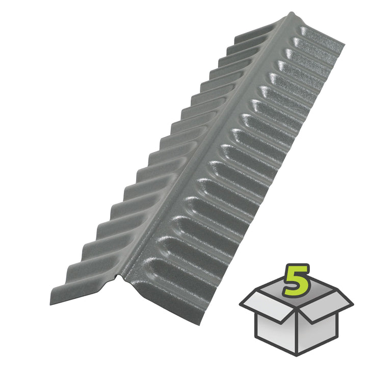 SUNTUF 5-Pack 12-in x 50-in Polycarbonate Roof Panel Ridge Caps, Solar Grey
