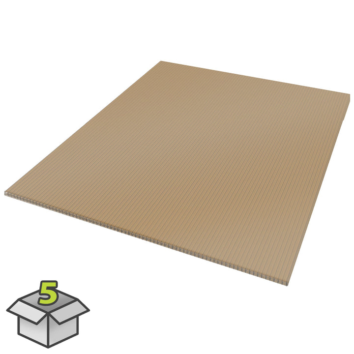 Sunlite 4-ft x 4-ft Corrugated Bronze Polycarbonate Roof Panels, 5-Pack