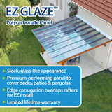 EZ GLAZE 2.24-ft x 8-ft Corrugated Clear Polycarbonate Roof Panel