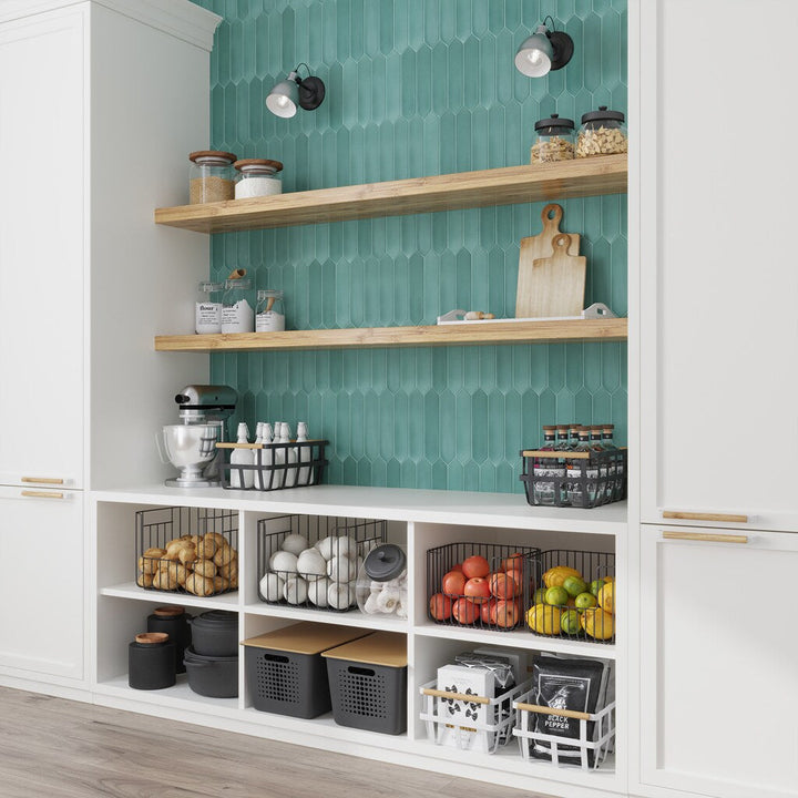 Apollo Tile Piquet Pine Green 2-in x 10-in Matte Ceramic Stone Look Floor and Wall Tile (5.38-sq. ft/ Carton)