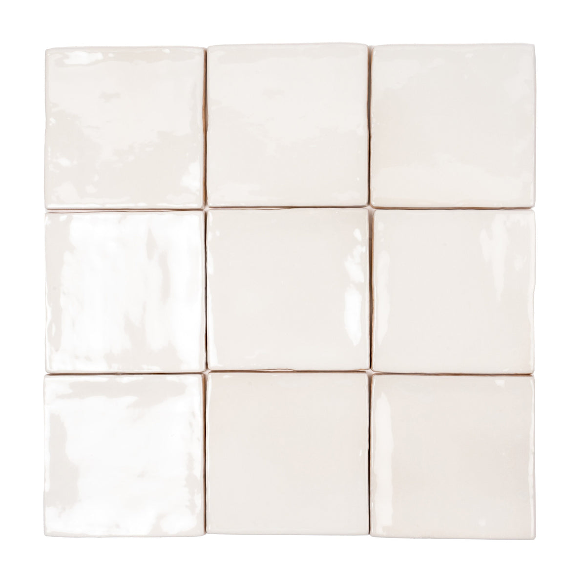 Apollo Tile Silken Ivory White 4-in x 4-in Glossy Ceramic Stone Look Floor and Wall Tile (5.38-sq. ft/ Carton)