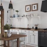 Apollo Tile Festa Pearl White 2-in x 10-in Glossy Ceramic Stone Look Floor and Wall Tile (2.37-sq. ft/ Carton)