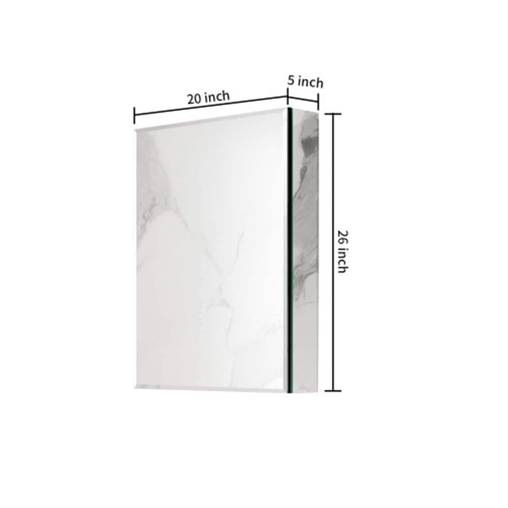 NeuType 20-in W x 26-in H Sliver Square Medicine Cabinet Mirror