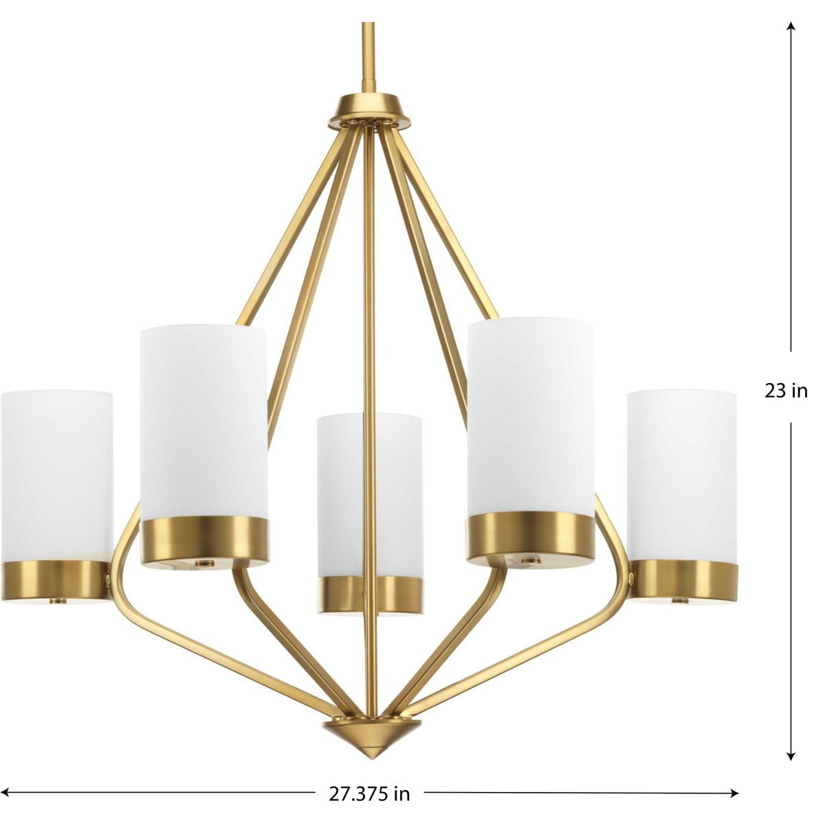 Progress Lighting Elevate 5-Light Brushed Bronze Mid-century Chandelier
