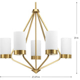 Progress Lighting Elevate 5-Light Brushed Bronze Mid-century Chandelier