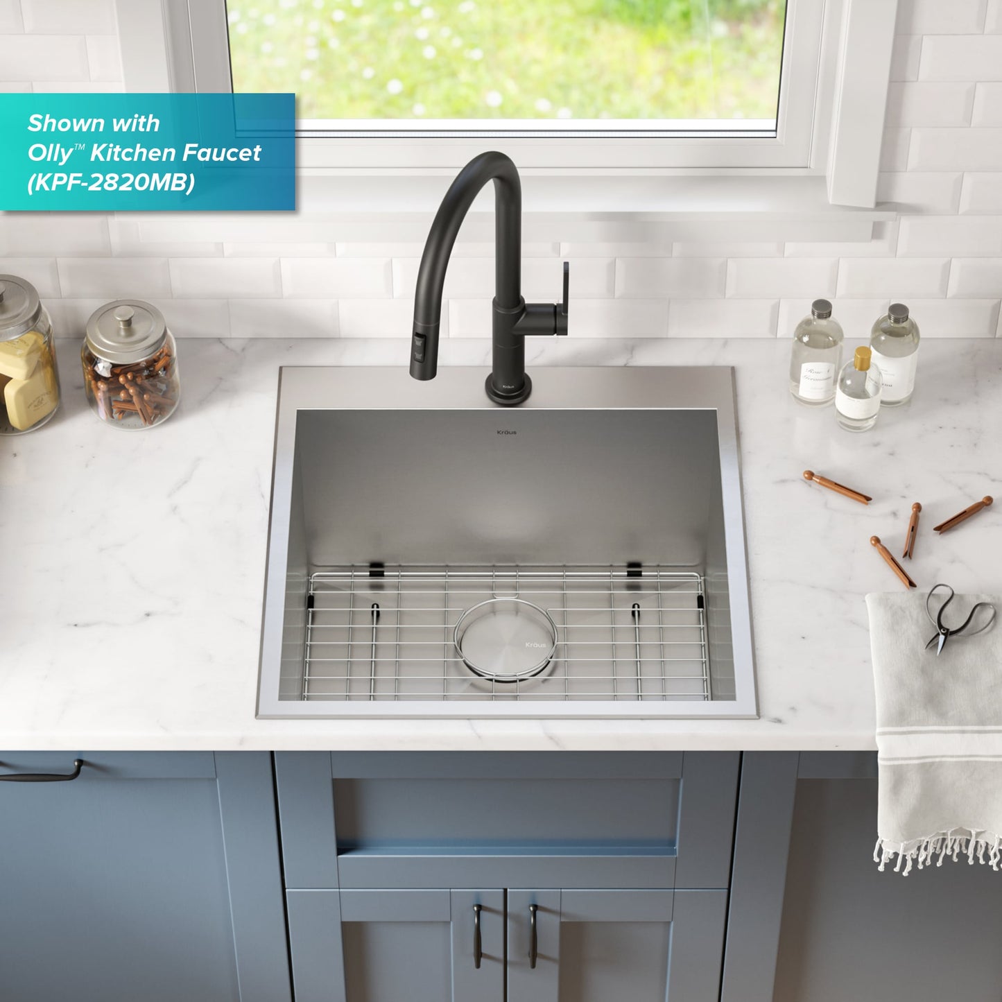 Kraus Standart PRO 22-inch Stainless Steel Drop-In Laundry Sink